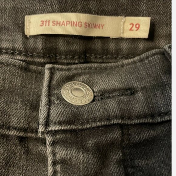 Levis 311 Jeans Skinny Stretch 29 Women’s Black Shaping Denim Mid Rise Dark Wash - Picture 10 of 10